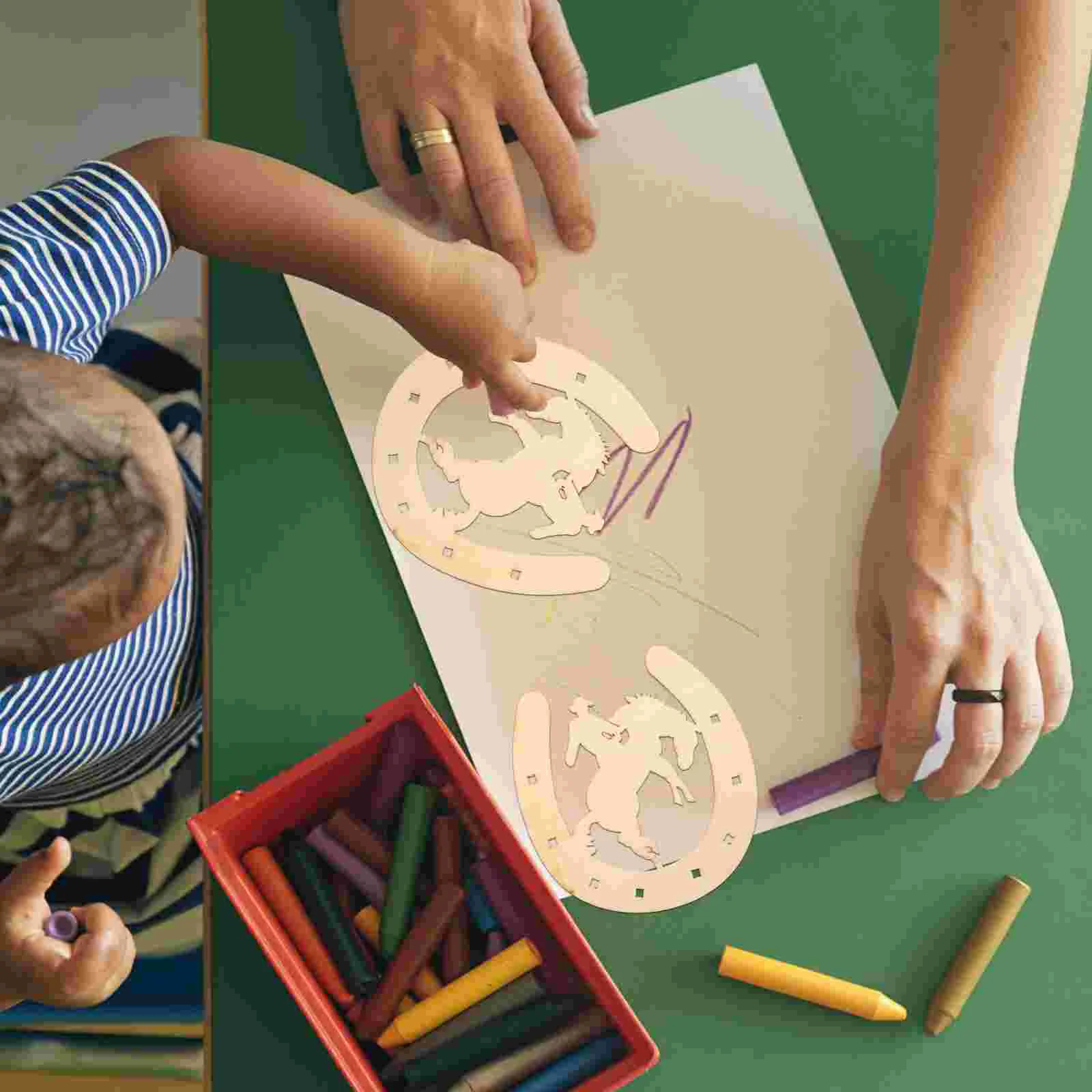 DIY живопись ломтики подкова чипсы незавершенные деревянные аксессуары форма