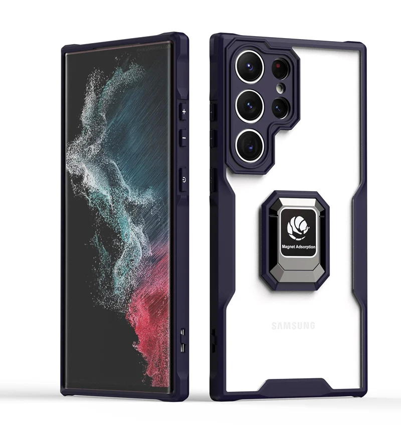 

Transparent Magnetic Ring Case For Samsung Galaxy S23 S22 Ultra Plus A53 5G A52 A73 A51 A71 A12 A42 A 51 71 73 Shockproof Cover