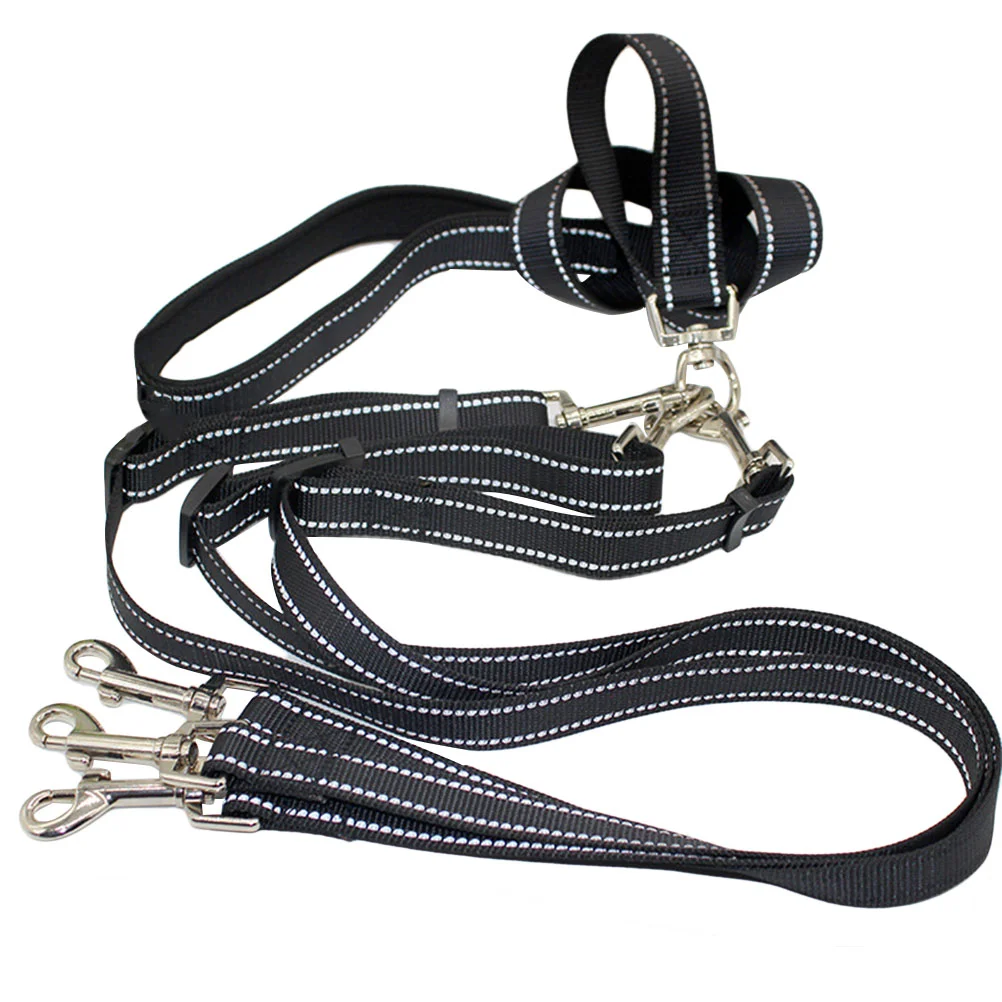 

Leash Dogdogs Multiplewaytriple Freereflectiveblacktraction Rope Medium