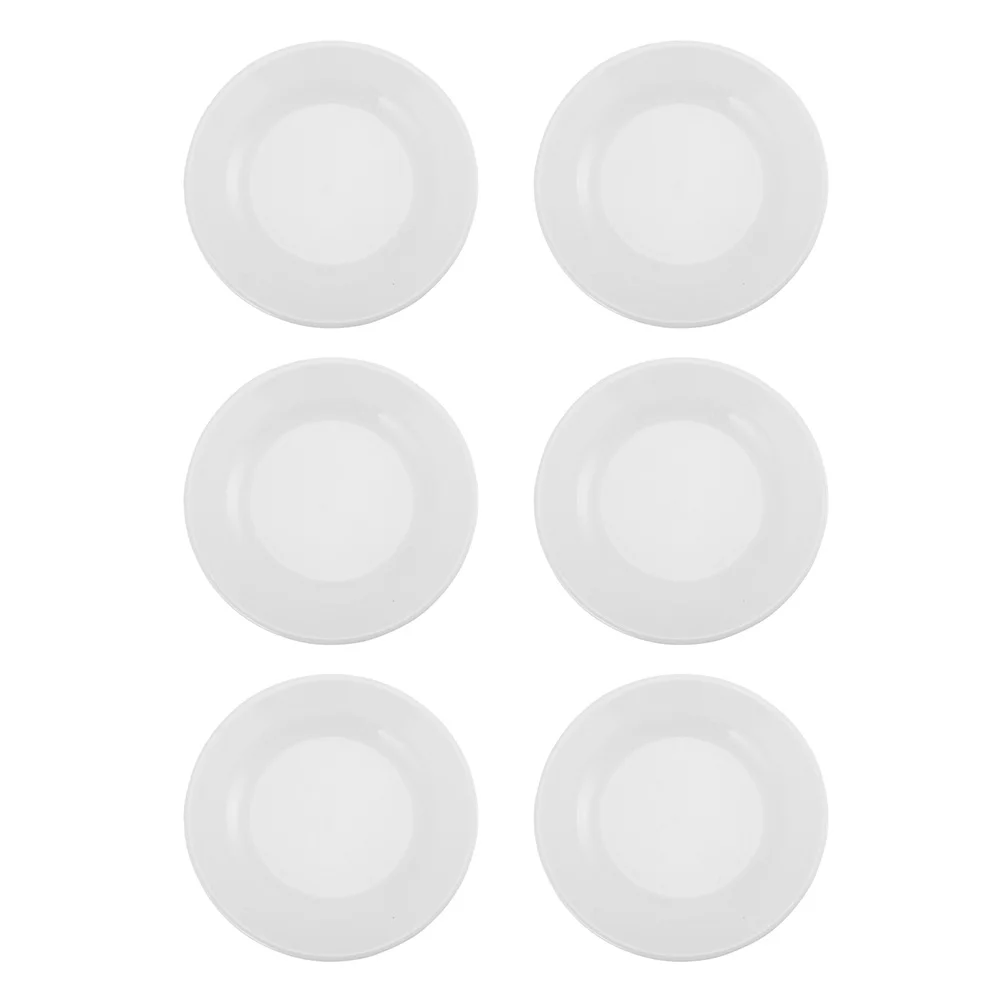 

6 Pcs Appetizer Plates Dinner Melamine Dish For Picnic Salad Party White Snack