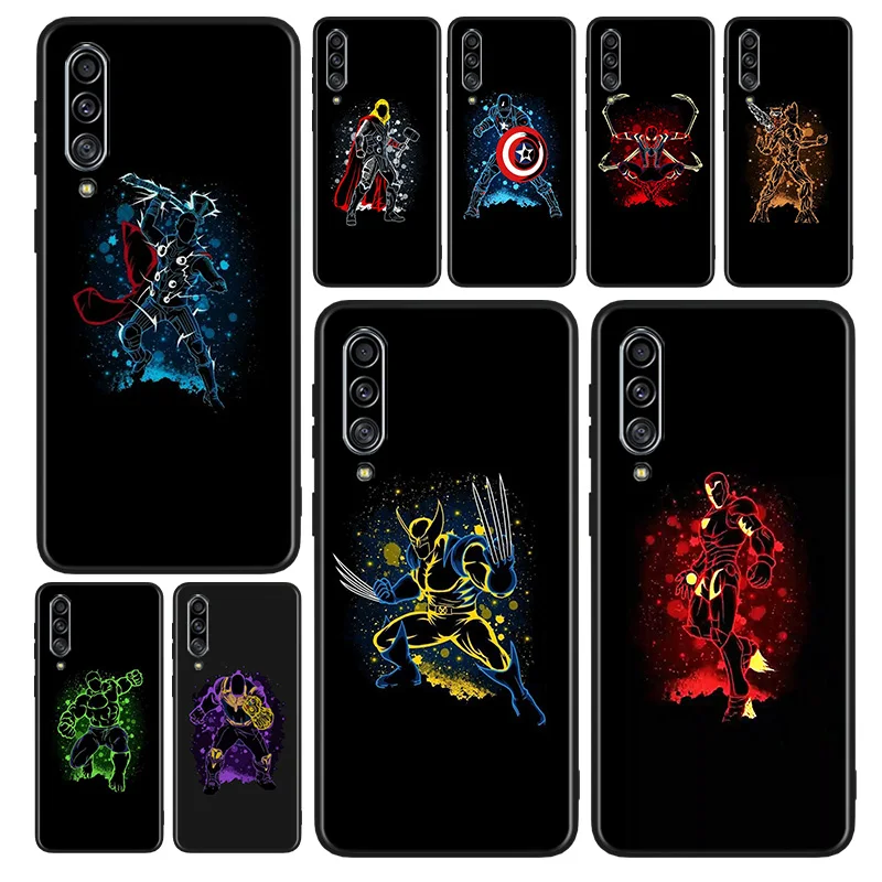 

Marvel Superheroes Phone Case For Samsung A90 A80 A70S A60 A50S A30S A40 A2 Core A20E A20S A30 A10S Black Cover