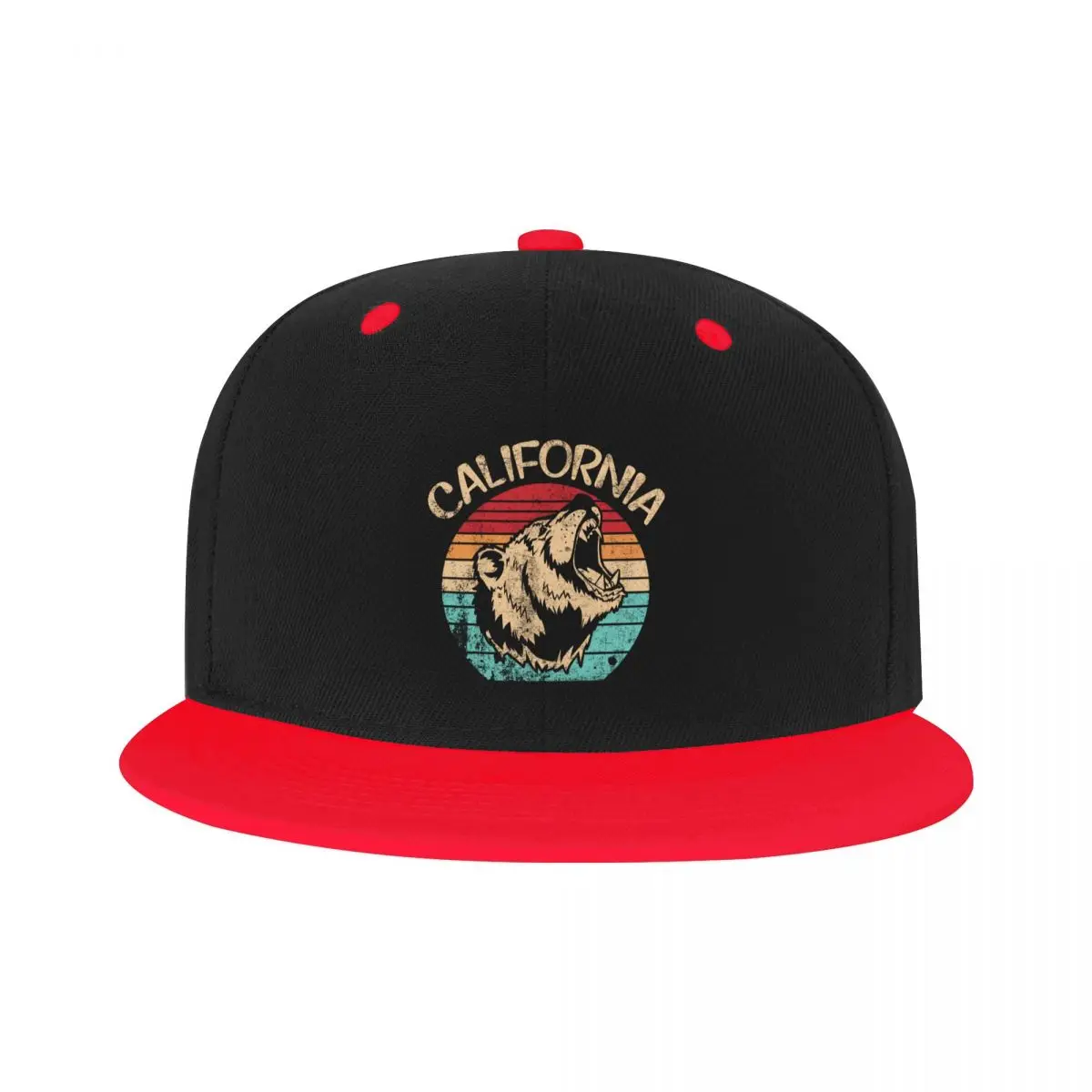 Punk Vintage California Hip Hop Cap Spring Grizzly Bear Flat Skateboard Snapback Dad Hat