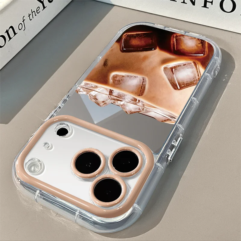 Фото Модный прозрачный чехол для телефона с узором «Ледяной кофе» для iPhone 17 Pro Max, 17 Air, 11, 12, 13, 14, 15, 16 Pro, XS, X, XR, 8 Plus, мягкий чехол №3