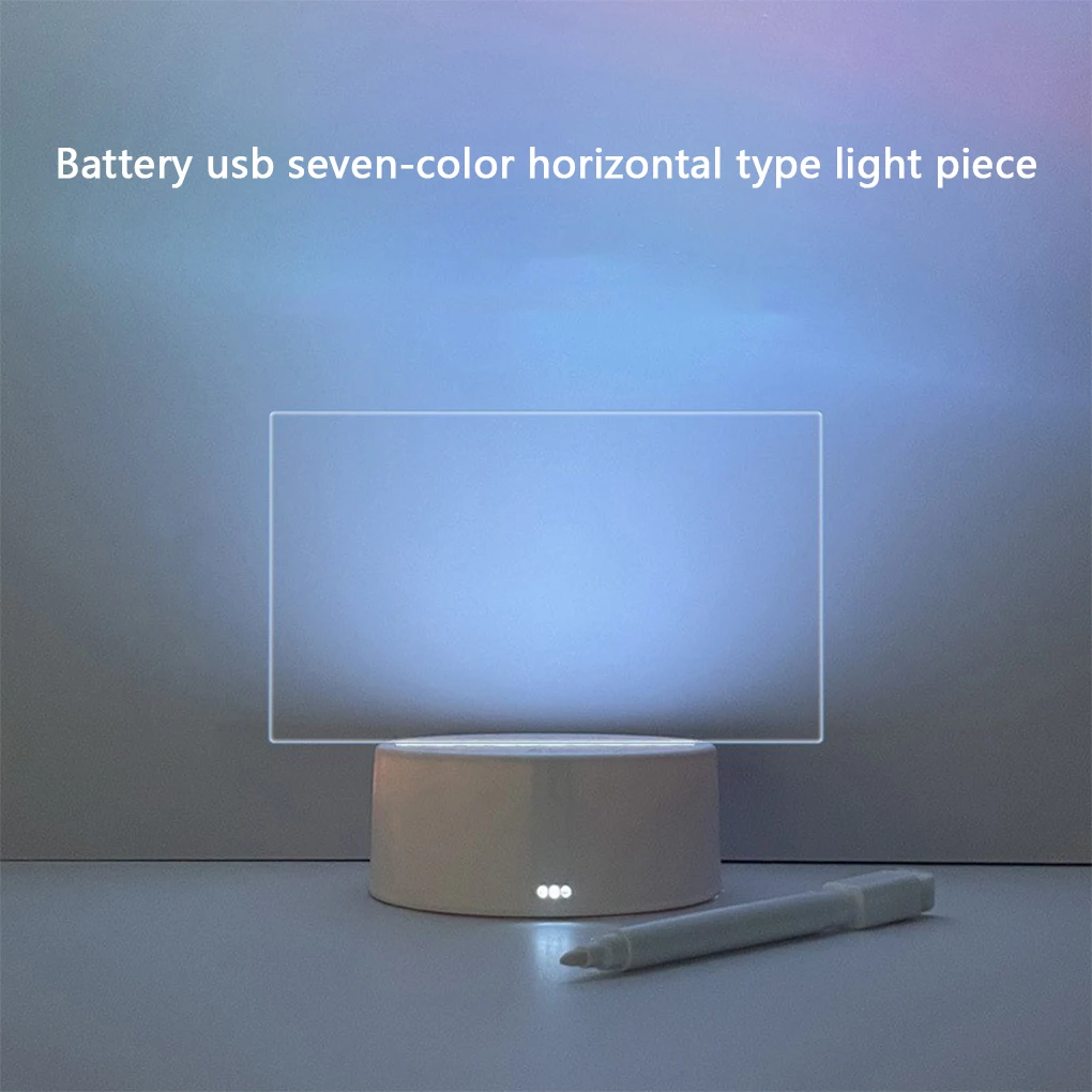 

Message Board with Pen Transparent Luminous Table Lamp USB Note Boards