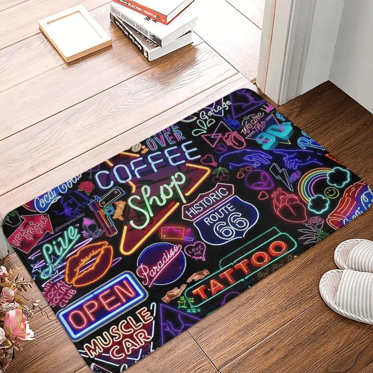 

Bonnie Clyde Buck Blanche Film Non-slip Doormat Rockabilly Vintage Rock Bath Bedroom Mat Welcome Carpet Indoor Modern Decor