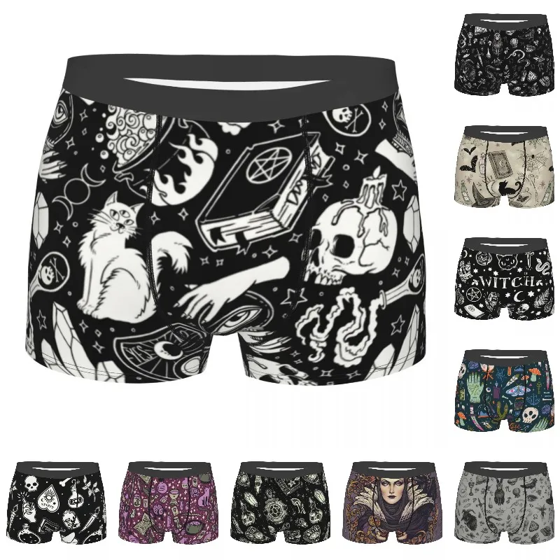 

Witchy Pattern Boxer Shorts Men Male Breathbale Witch Occult Supernatural Witchy Vibes Pagan Crystals Underwear Panties Briefs