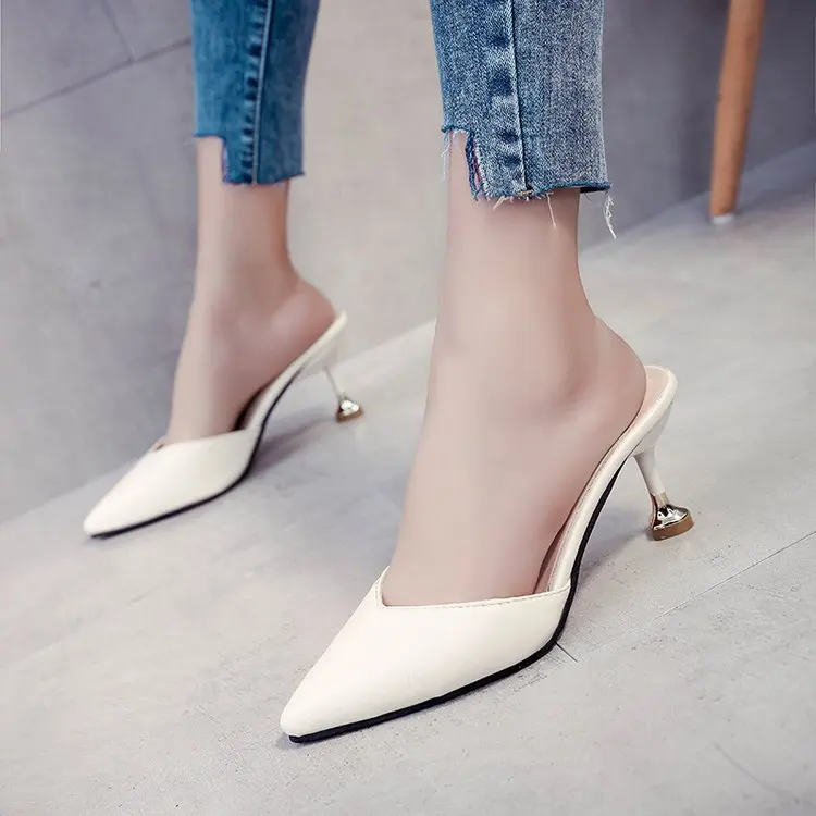 

Pearl Low Pumps Summer Pointed Shoes Party Low Heel Shoes Woman New Sexy Black Pink Heels White Bridal Shoes Sandalha Feminina