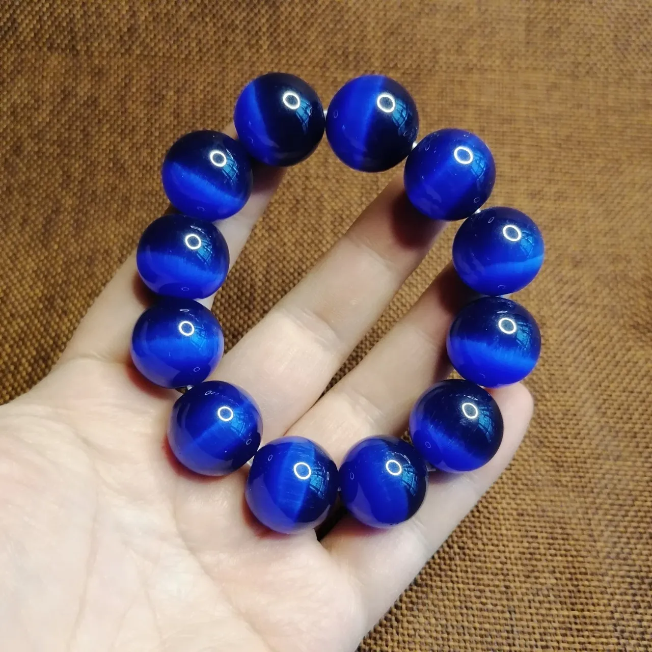 

20mm Blue Cat's Eye Crystal Bracelet Men Women Healing Gemstone Fine Jewelry Genuine Natural Cat Eye Stone Bead Bracelets Bangle