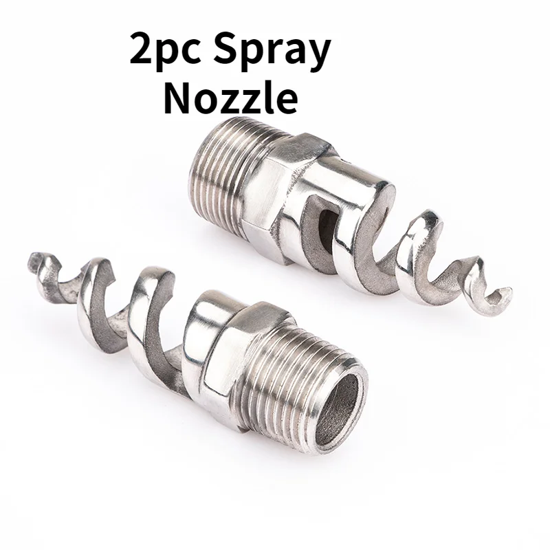 

2pcs Spiral Spray Nozzle 1/4" 3/8"1/2" 3/4" 1"1 1/4" 316 Stainless Steel Atomization Jet Nozzles Cone Head Sprinkler Garden NPT