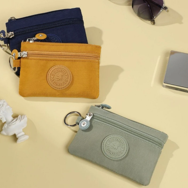

Women's Mini Square Canvas Coin Purse Handbag Card Package Coin ID Card Bags Korean Solid Wallets Portable Storage Bags