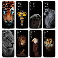 clear phone case for samsung s22 s21 s20 s10e s10 s9 plus lite ultra fe 4g 5g silicone case cover black mamba eagle tiger lion