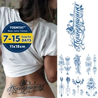 semi permanent herbal lasting ink waterproof temporary tattoo stickers text english word flash tatto sexy body art fake tattoos