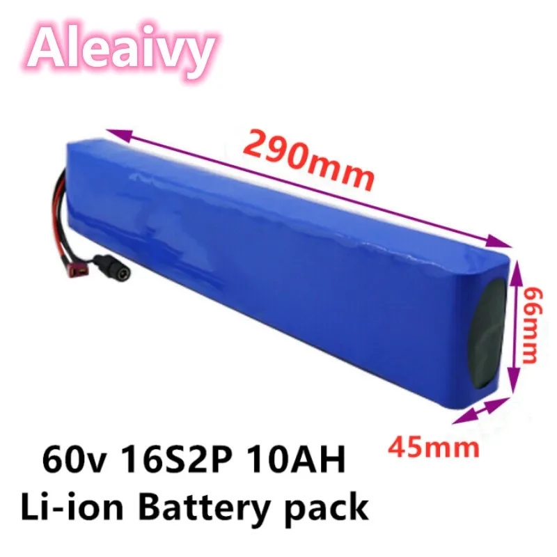 

E-Bike 60V Battery 10Ah 1000W 18650 Lithium ion Battery Pack 67.2V 16S2P 10000mAh Electric Wheelchair Motorcycle scooter