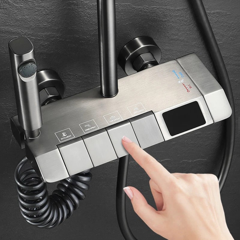 Термостатический душевой набор для ванной комнаты смеситель горячей и холодной