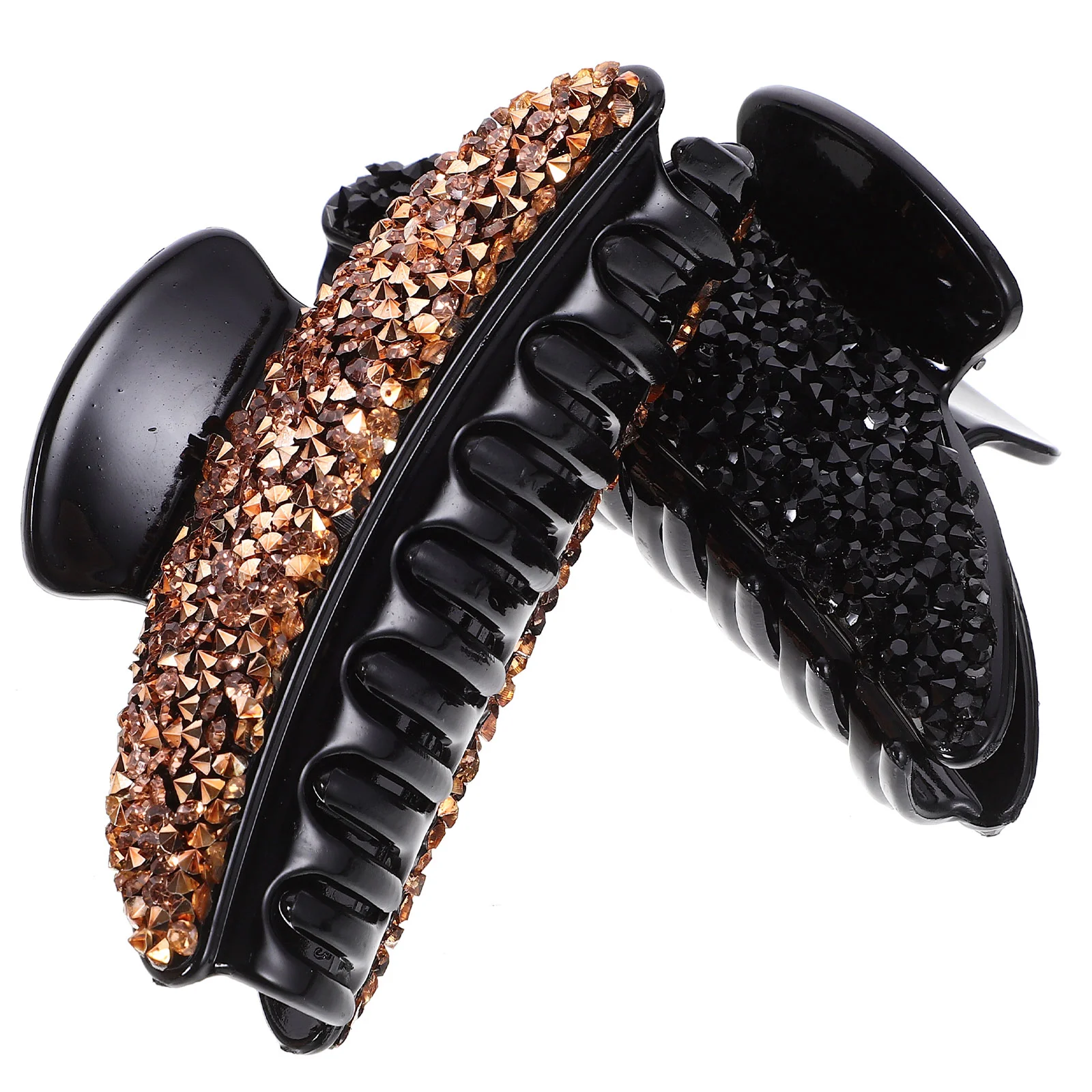 

2pcs Resin Beads Hair Clip Hair Claw Large Hair Jaw Clip Hair Accessory for Lady Girls (Black + )