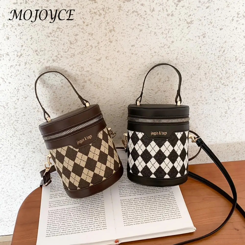 

Female Crossbody Bag Houndstooth Leopard Pattern Shoulder Bag Women Zipper Mini Casual Top-Handle Bag for Traveling