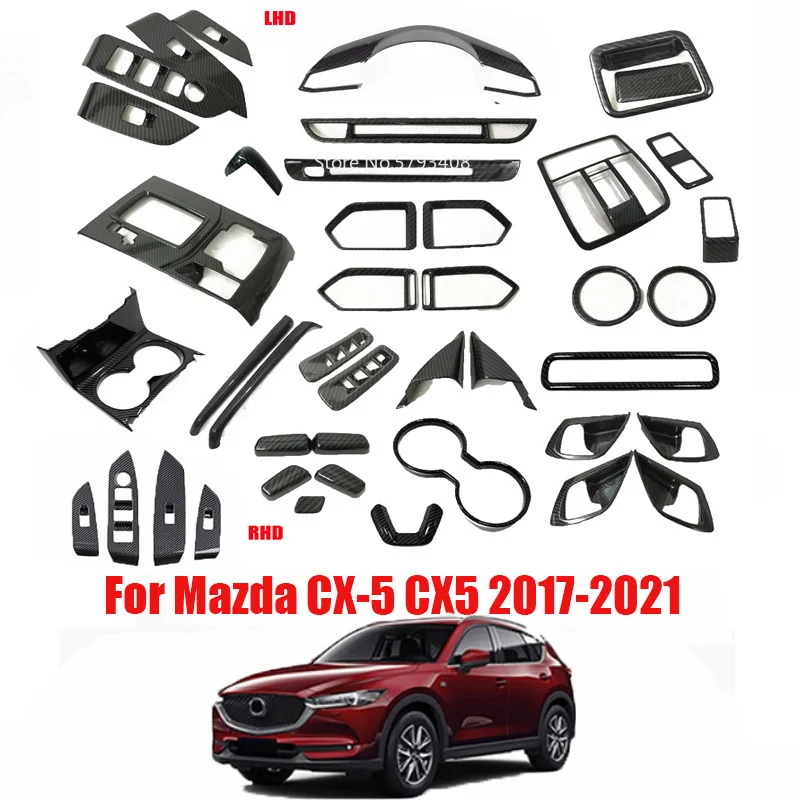Чехол LHD RHD для Mazda CX-5 CX5 2017-2021, ABS, углеродное волокно, для окна, крышка для воздуховода, аксессуары для интерьера