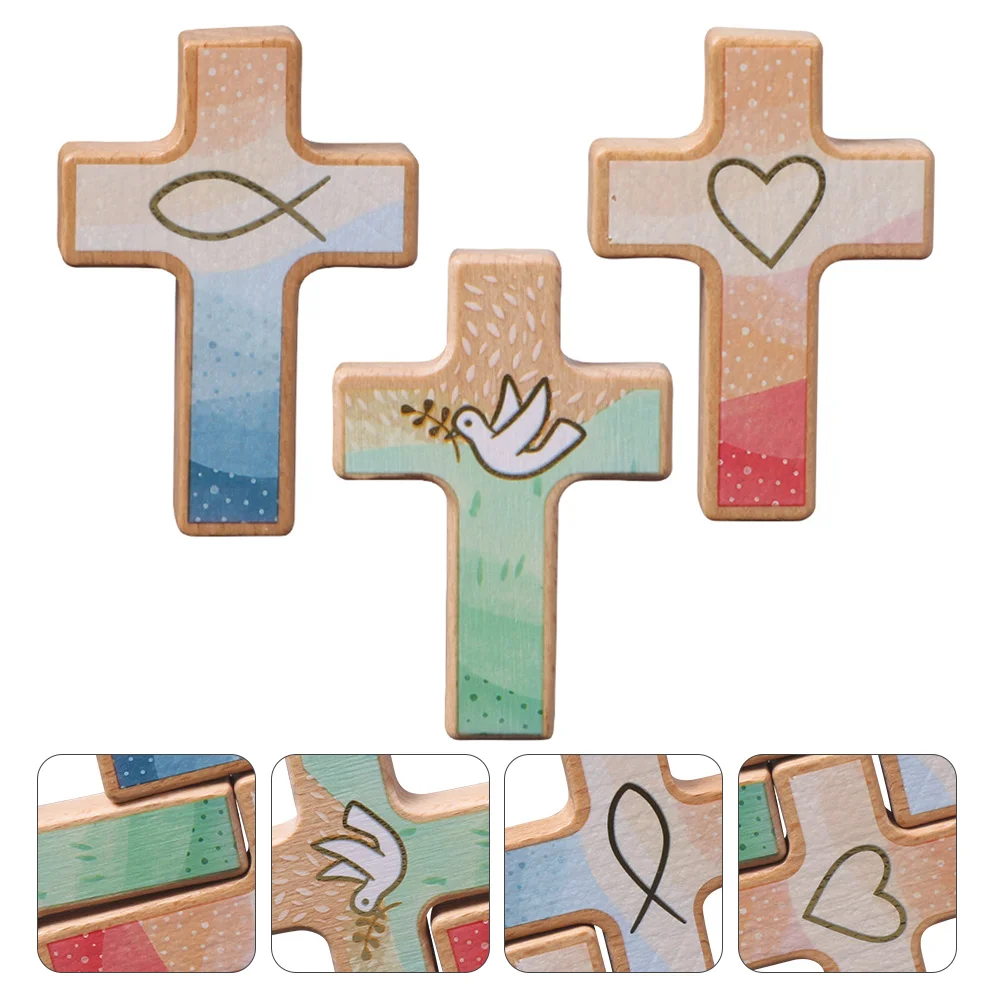 

3pcs Christian Cross Traditional Household Office Desktop Cross Random Style