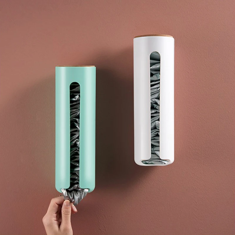 

1PC Wall Mount Garbage Bag Storage Box Organiazer Cotton Pad Holder