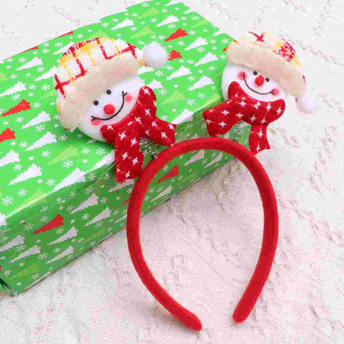 

Christmas Headbands, 4pcs Xmas Santa Claus Hair Hoops Snowman Hairband Cartoon Spring Headwear