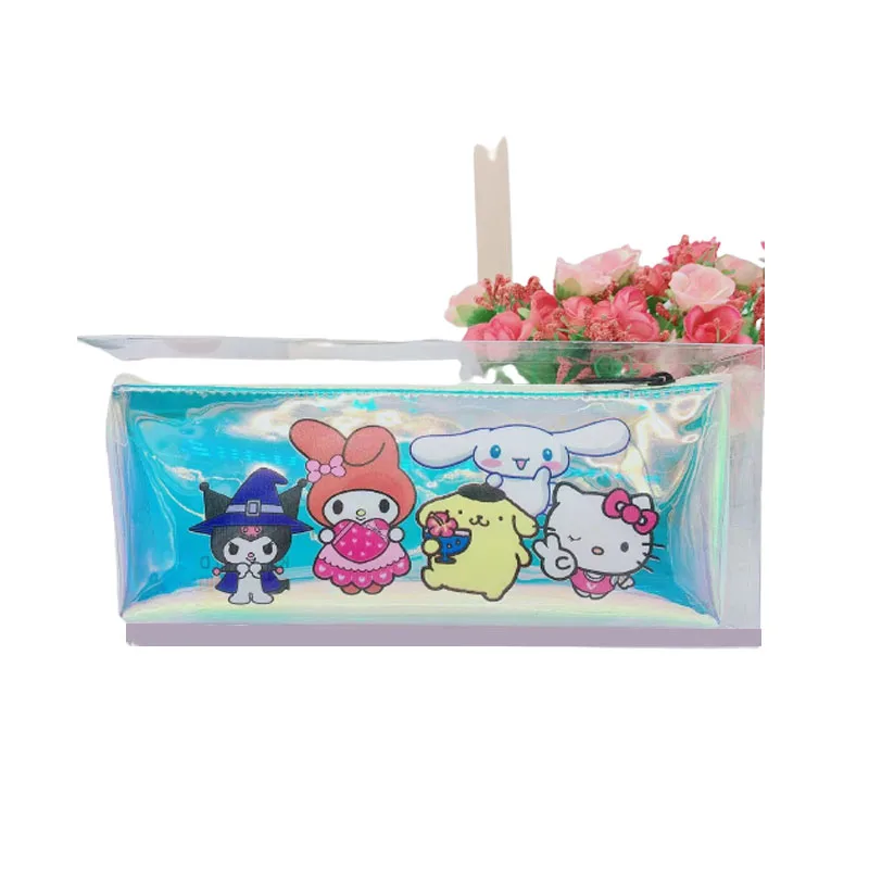 

Sanrios Kuromi My Melody Cartoon Cinnamoroll Anime Kawaii Magic Color Box Cute Little Fresh Student Portable Pencil Storage Bag