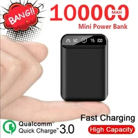 outdoor emergency external battery 100000mah mini portable power bank with dual usb ports power bank for xiaomi samsung lphone