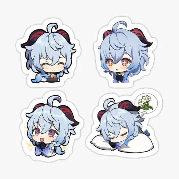 

Chibi Ganyu Genshin Impact 5PCS Stickers for Home Decorations Window Car Anime Wall Living Room Room Background Luggage Laptop
