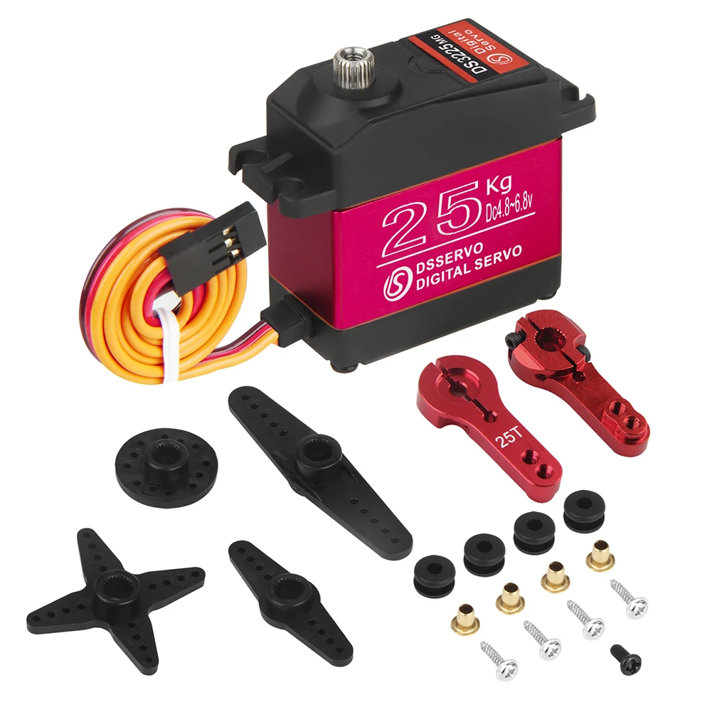 

Цифровой сервопривод DS3225 IP66, водонепроницаемый, с большим крутящим моментом, металлическая Шестерня 25 кг, с настраиваемым сервоприводом 25T, ...