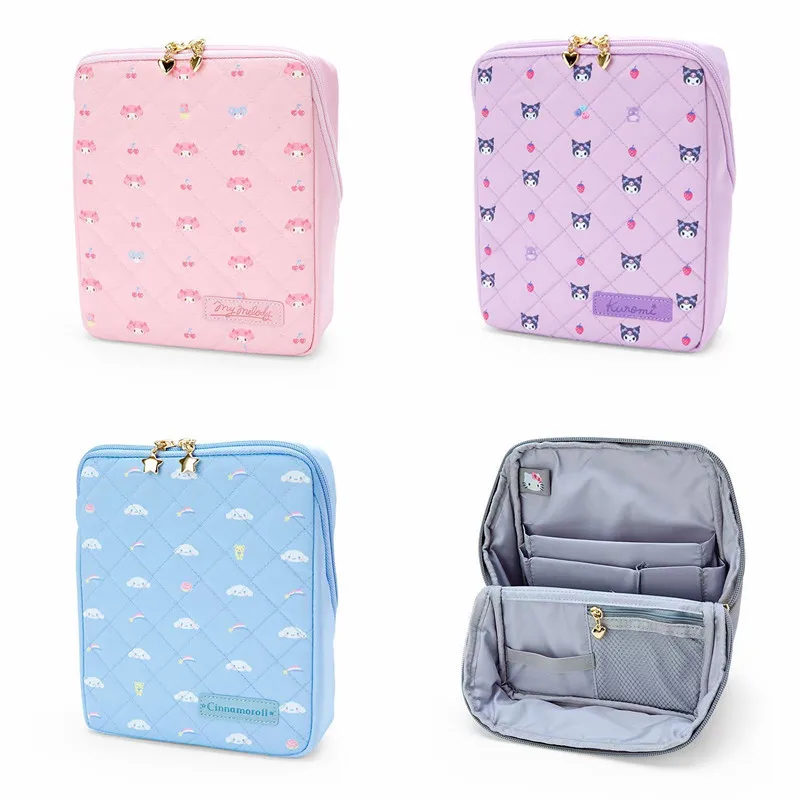 

Kawaii Anime Sanrios MyMelody Kuromi Cinnamoroll Cartoon Cosmetic Bag Girls Sundries Organizer Bag Stationery Storage Bag Gift