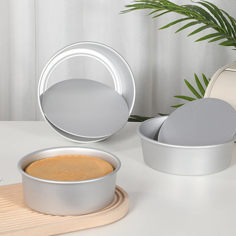 

Круглая форма для кекса 4/6/8 дюйма, набор шифоновых антипригарных форм для торта со съемным дном из алюминиевого сплава, 3-уровневые круглые к...