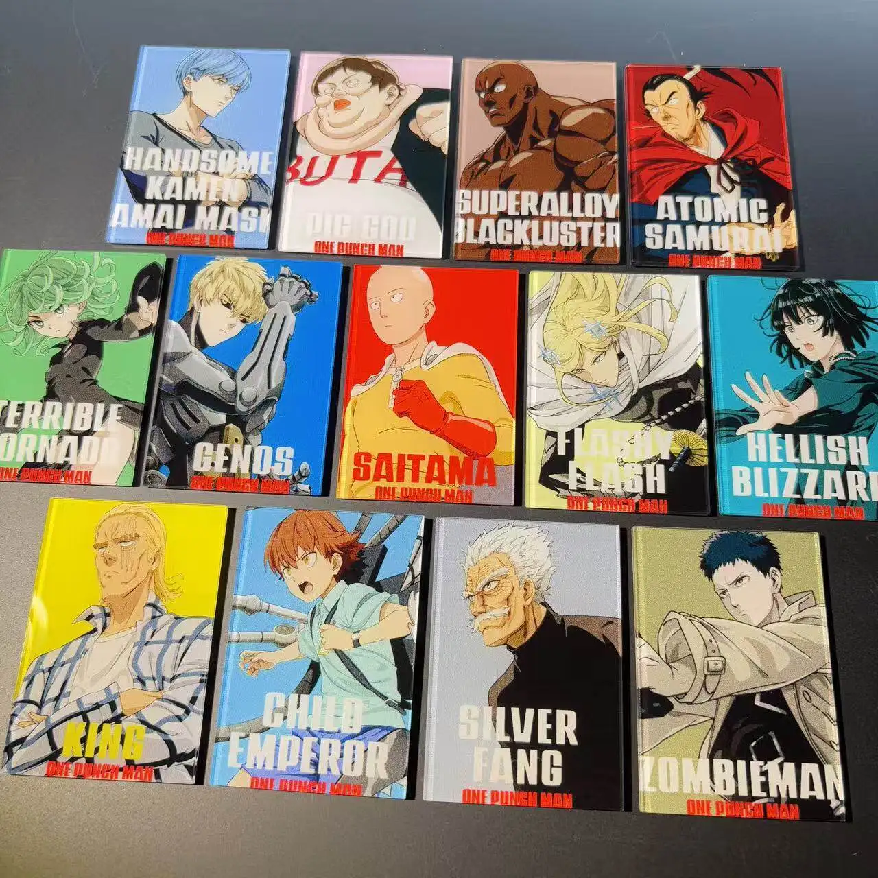 Фото Магнит на холодильник One-Punch Man из акрила: Сайтама и Генос. Коллекционный сувенир, аниме-арт, украшение. №1
