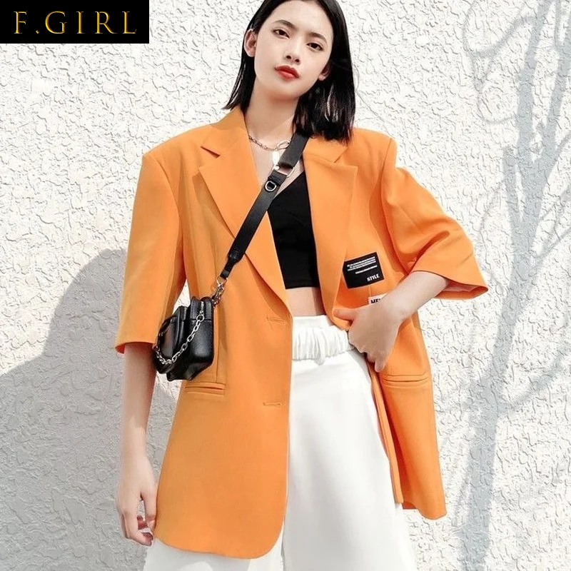 Blazers Women Half Sleeve Outwear Fashion Temperament Design Streetwear Summer Korean Style Loose Bf Casual Hip Hop Femme Chic