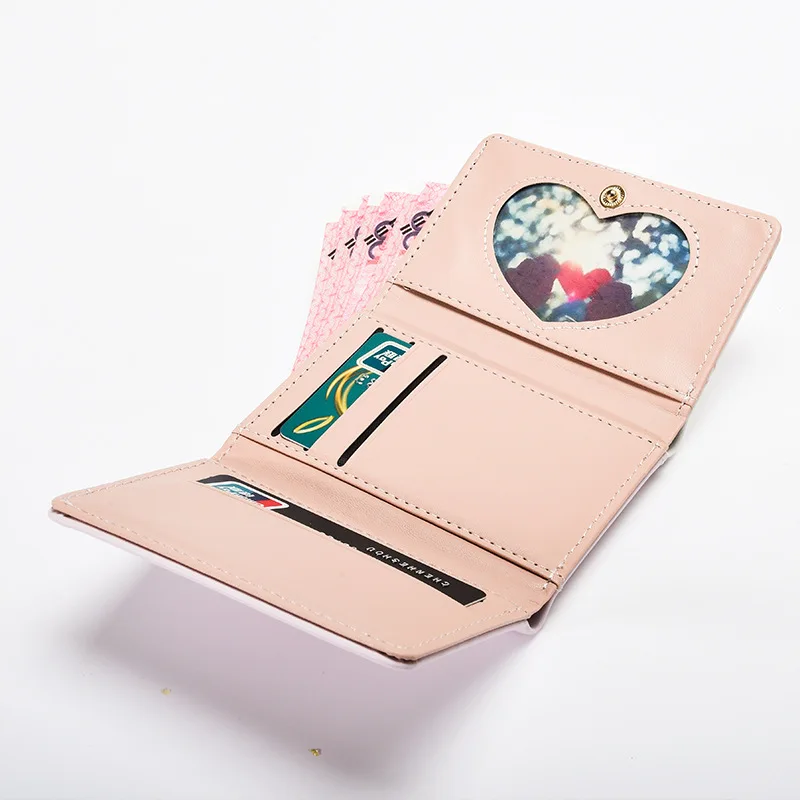 Korean Version Casual Women Wallet Fashion Card Holder PU Leather Short Female Purse Money Clip Wallet Lady Coin Purse monedero