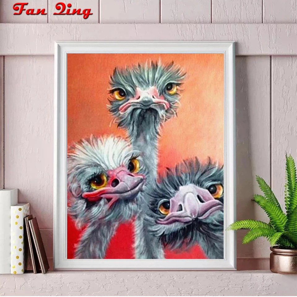 5D алмазная живопись «сделай сам», картина страуса, мозаика, полная Алмазная вышивка, животное, вышивка крестиком стразы, искусство, домашний декор, подарок