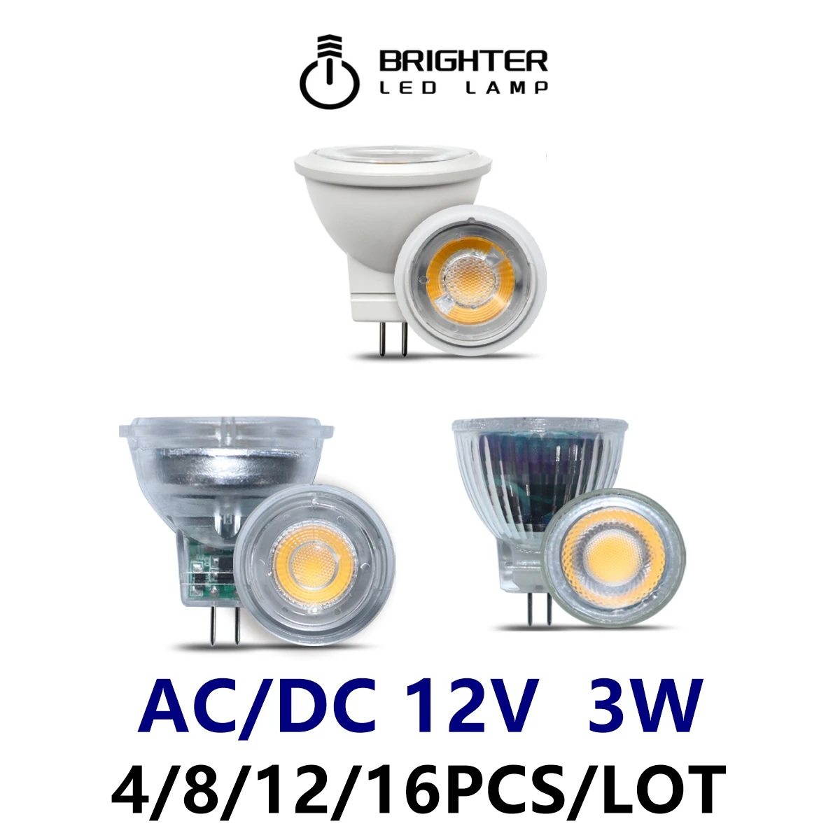 

4-20PCS LED Mini spotlight MR11 GU4.0 Low voltage AC/DC 12V 3W 3000K/4000K/6000K super light suitable for kitchen and study