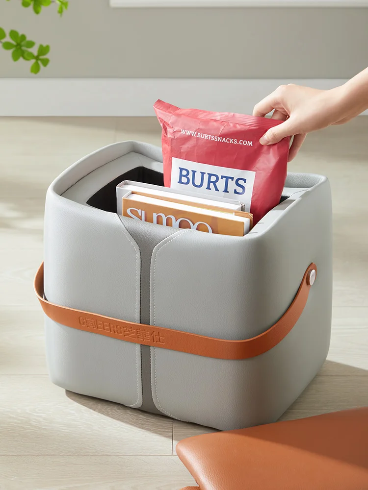 Минималистичный креативный кожаный маленький табурет скамейка для гостиной