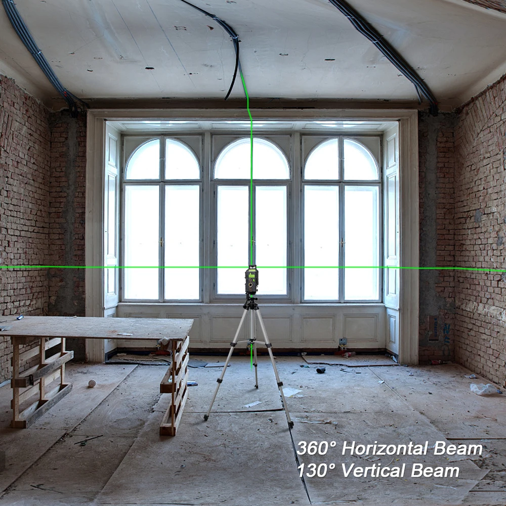 Лазерный уровень Huepar зеленый луч крест самонивелирующийся на 360 градусов с 2