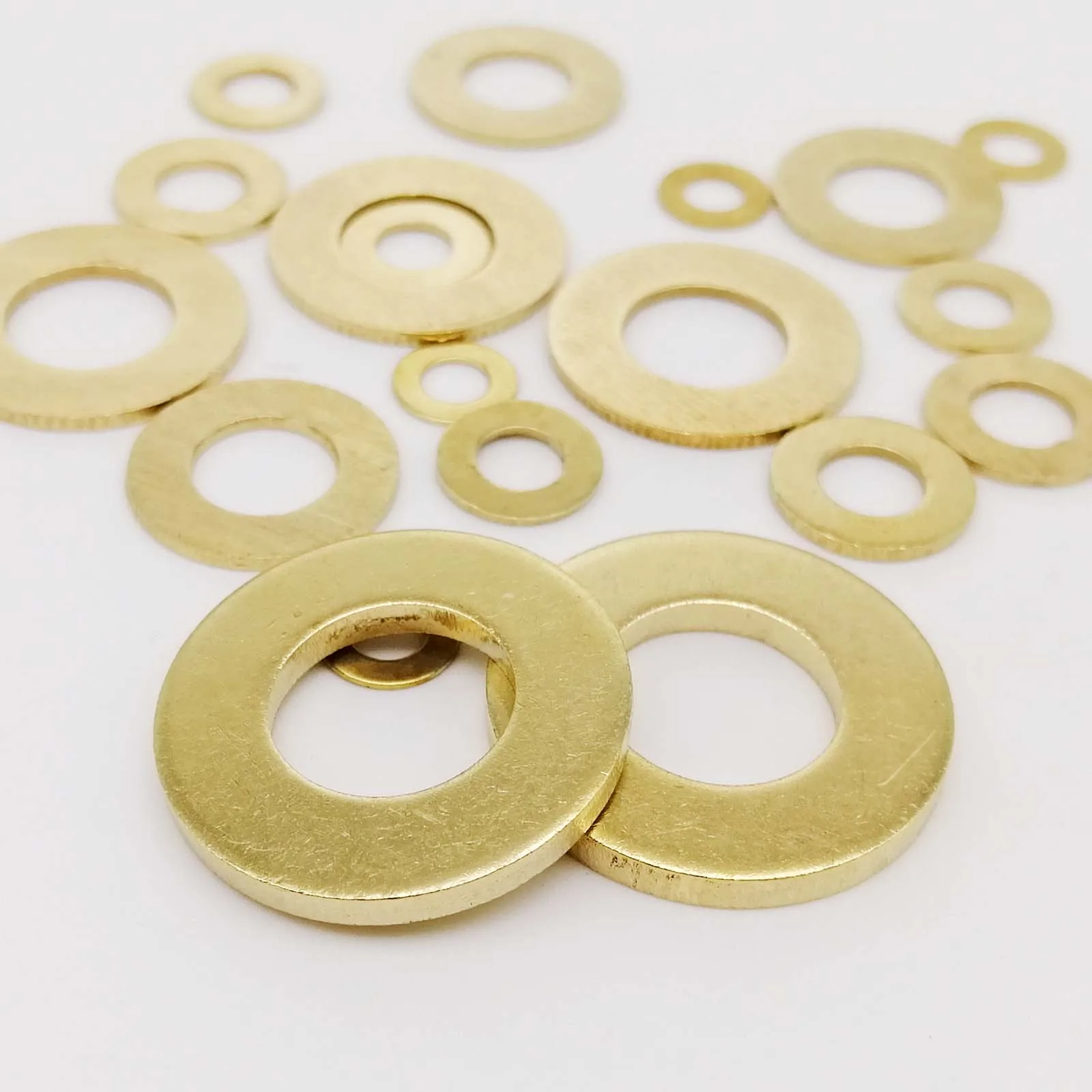 

20/100pcs M2 M2.5 M3 M4 M5 M6 M8 M10 M12 GB97 DIN125 Solid Brass Copper Flat Washer Plain Gasket Pad High Quality