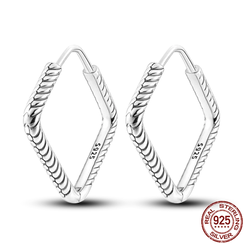 Серьги-кольца из серебра Pandora