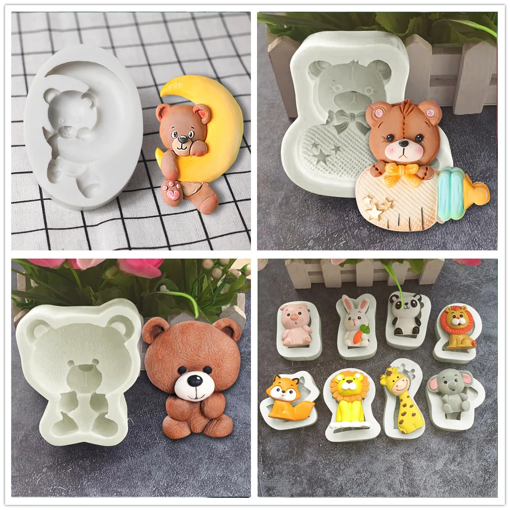 Инструмент для печенья с 3D животными в виде мишки из мастики шоколада желе десерт