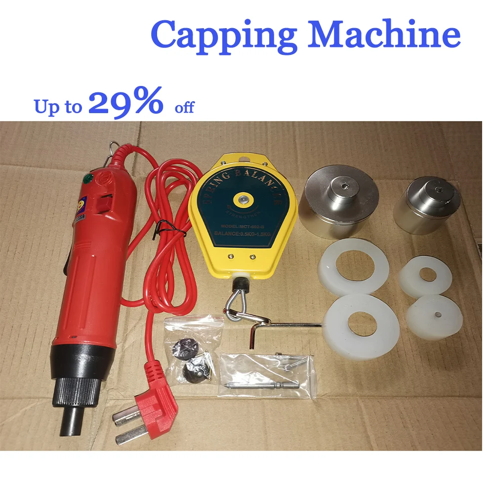 Food Small Bottle Capping Machine Handheld Sealing Machine Bottles Packaging Equipment Lid Tightener Capping Diameter 10-50mm