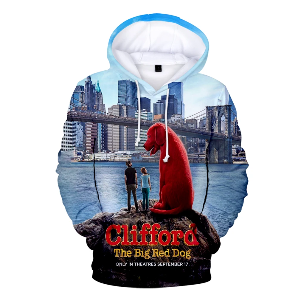 

Толстовка Clifford с большими красными собаками, 3D спортивный костюм, толстовка с длинными рукавами для мужчин и женщин, уличная одежда в стиле ...