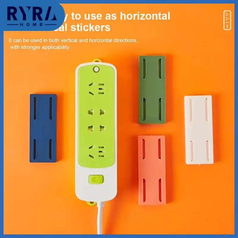 

Wall-mounted Holder Punch-free Powerful Socket Storage Holder Self-adhesive Wall-mounted Cable Power Strip Desktop Socket Fixer