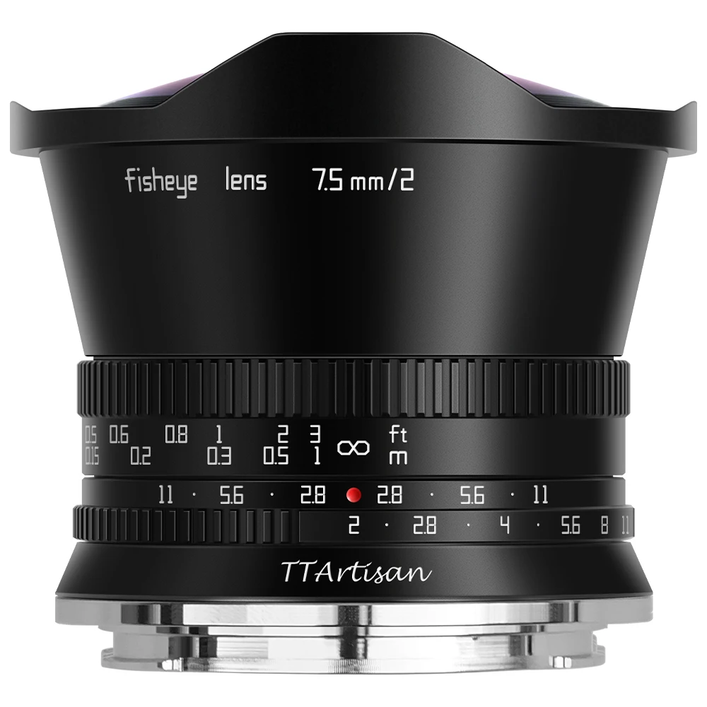 

TTArtisan 7.5mm F2 Fisheye APS-C Manual Focus Lens for Sony E Canon RF EOS M Fuji X Nikon Z Leica Panasonic L Olympus M43 Mount