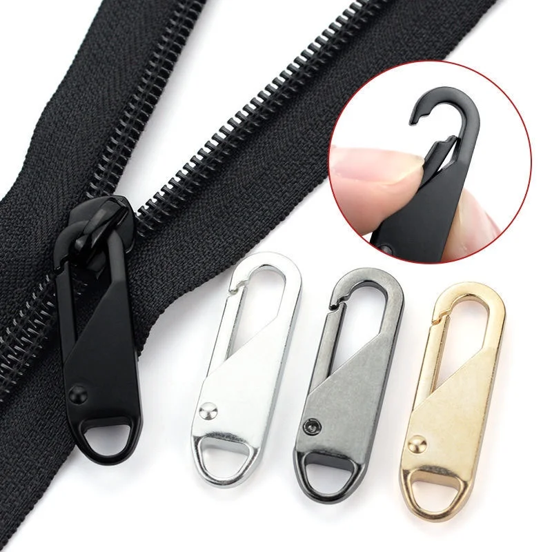 

5pcs Zipper Slider Puller Instant Zipper Repair Kit Replacement For Broken Buckle Travel Bag Suitcase Zipper Head Sewing Craft