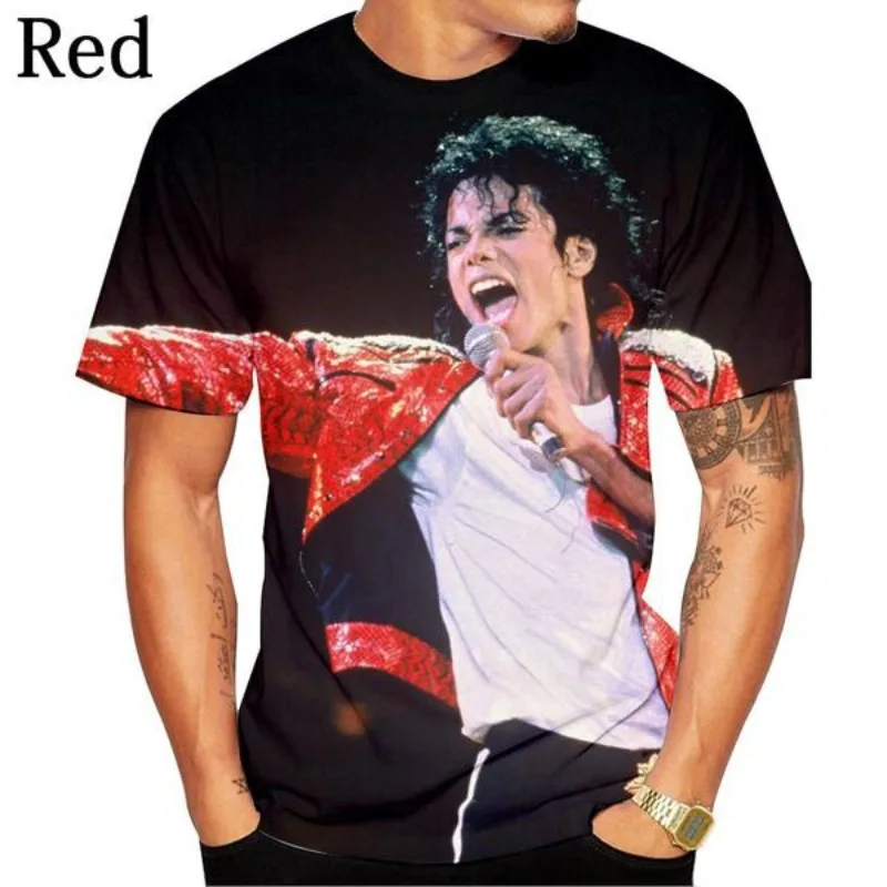 

Newest Fashion Women/men's 3D Printed Michael Jackson Casual T-Shirt Oversized Tops O-Neck Tees