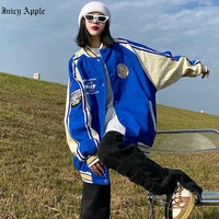juicy apple bomber woman varsity jacket long sleeve american vintage baseball jacket hip hop womens winter coats new fashion