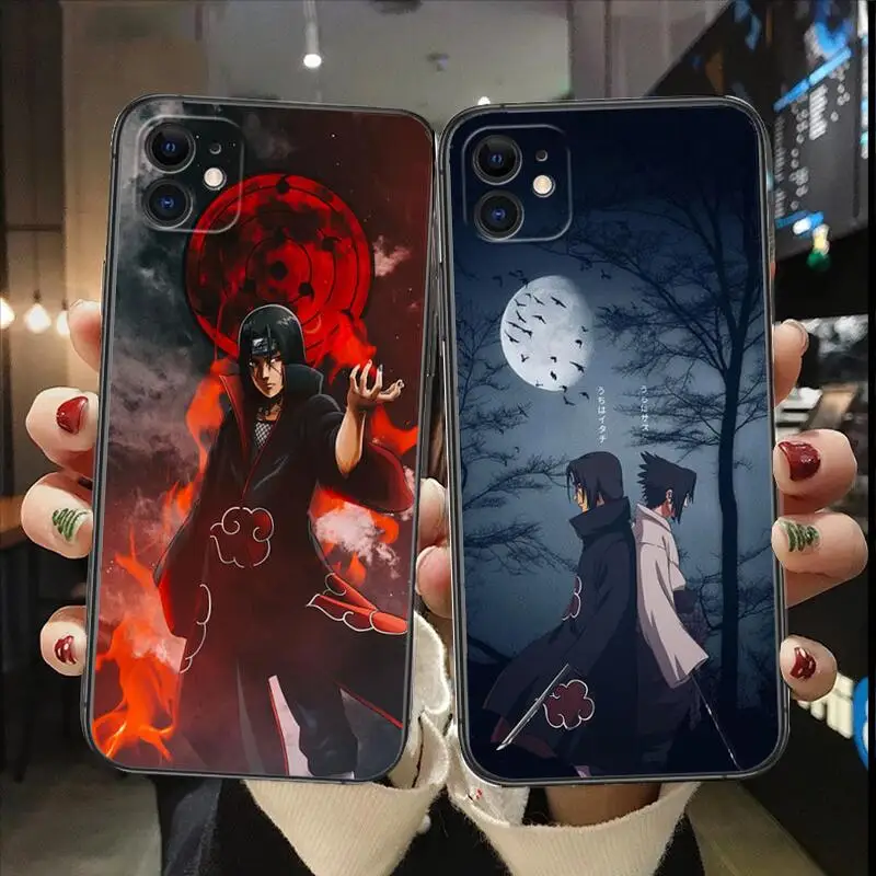 

Naruto Black mobile phone case For IPhone 13 12 11 Pro Max Mini SE XR XS Max 8Plus 7plus 6 6S New Shell phone Case Soft cover