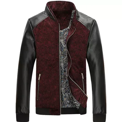 

New2022 Men's Bomber Jacket Casual Male Outwear Windbreaker Coats Fashion Slim Fit Leather Sleeve Baseball Jackets Mens Clot