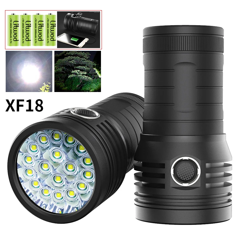 

XHP90.2 Super Powerful LED Tactical Flashlight 3pcs 3 Mode Torch USB Rechargeable 18650 Battery Lamp Ultra Bright Linterna Black